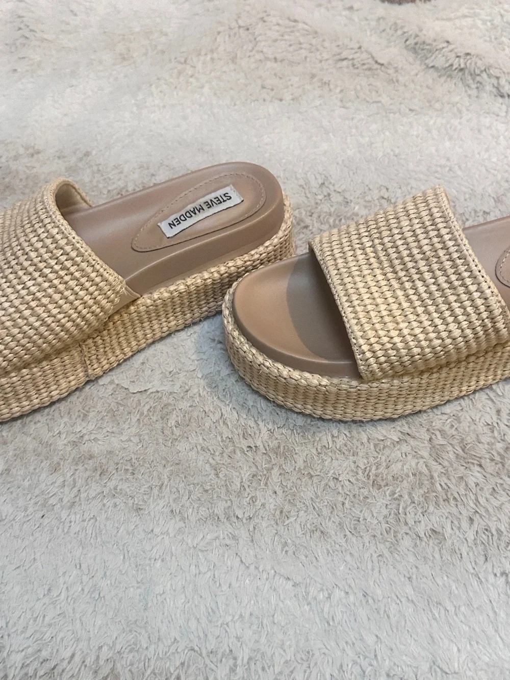 Steve Madden espadrille Neutral Woven Platform Slide Sandals